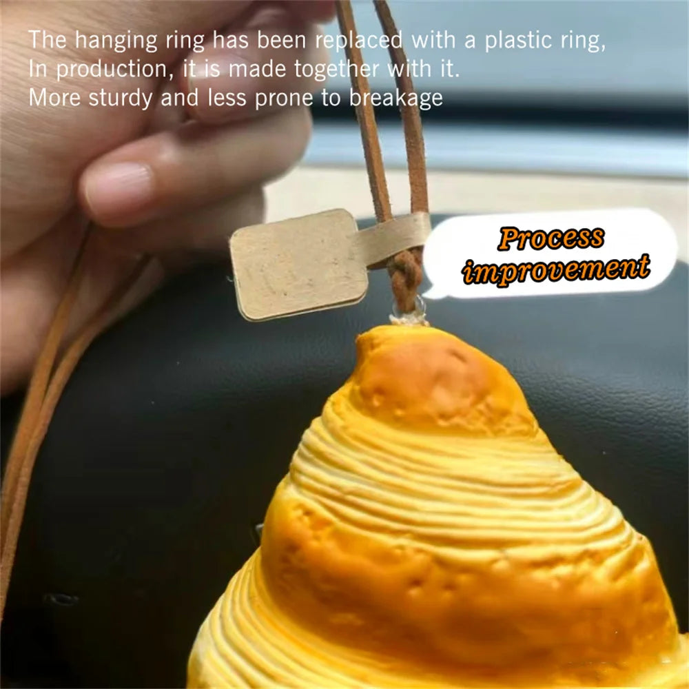 Simulated Baked Food Pendant Souvenir Gift Box Car Hanging Display Props Realistic Rearview Mirror Decora Bagel Fake Egg Tart
