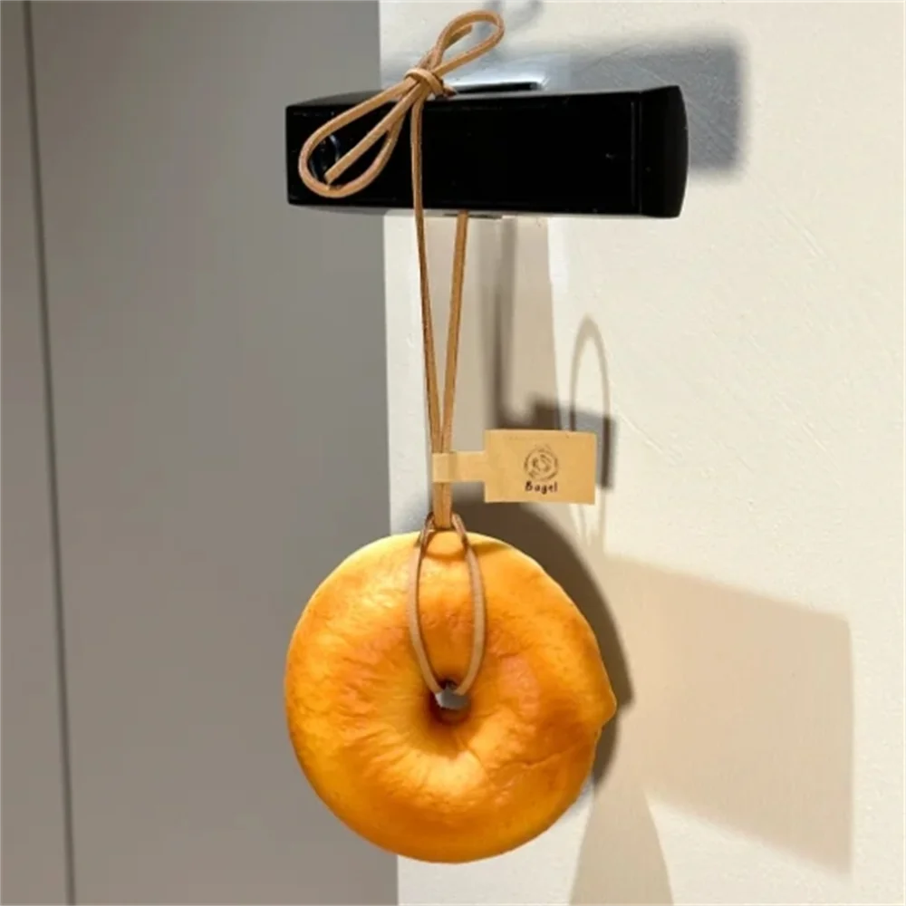 Simulated Baked Food Pendant Souvenir Gift Box Car Hanging Display Props Realistic Rearview Mirror Decora Bagel Fake Egg Tart