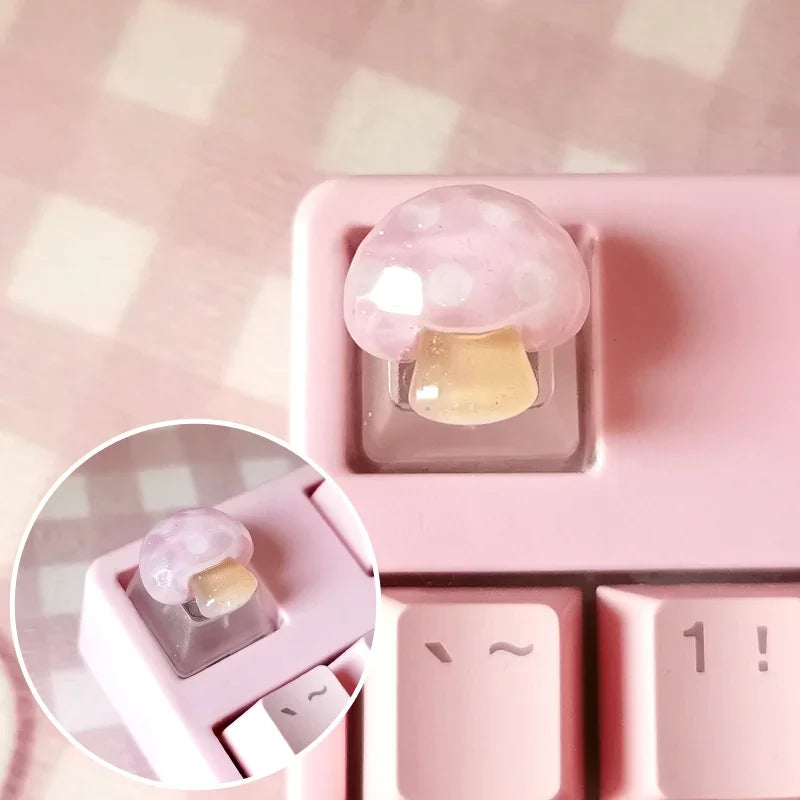 1pc Cute Fruit Transparent Keycap for Cherry Axis Mechanical Keyboard Pink Strawberry Peach ESC Supplement OEM R4 Keycap Gift