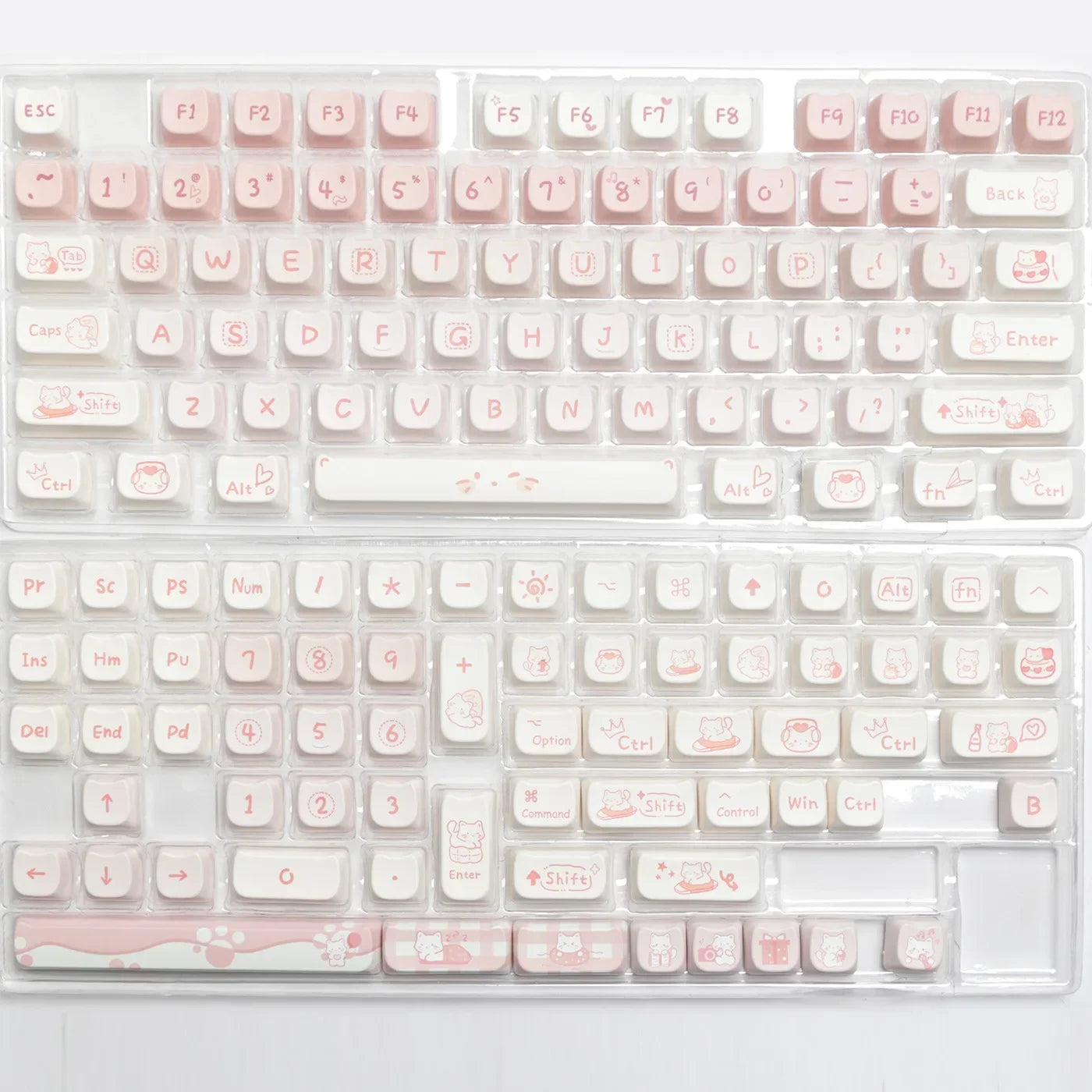 Sea Salt Cat Key Cap Party Pink Keycap MAO Profile Replacement Keycaps for Mechanical Keyboard 61 64 68 78 84 87 96 98 104 108