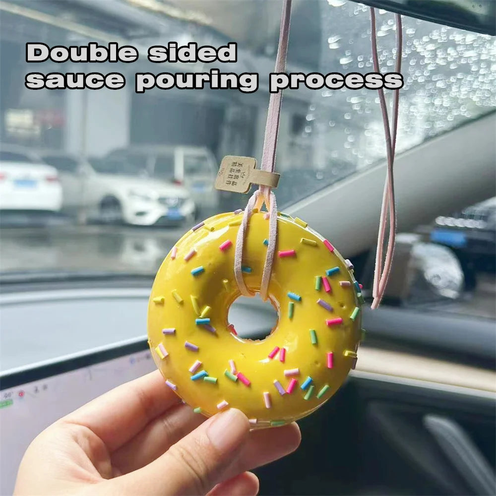 Simulated Baked Food Pendant Souvenir Gift Box Car Hanging Display Props Realistic Rearview Mirror Decora Bagel Fake Egg Tart