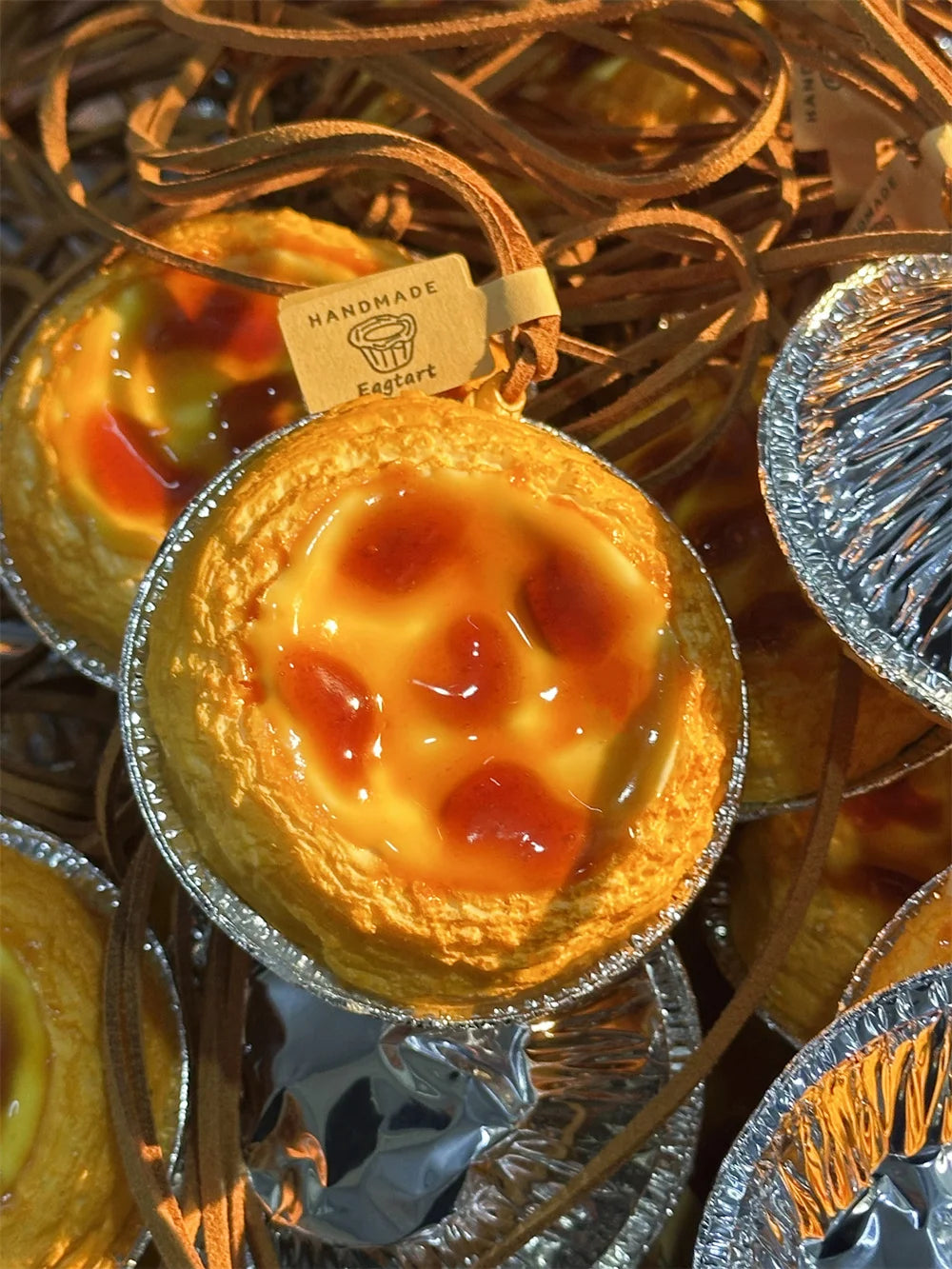 Simulated Baked Food Pendant Souvenir Gift Box Car Hanging Display Props Realistic Rearview Mirror Decora Bagel Fake Egg Tart