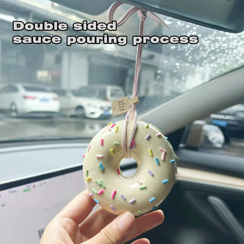 Simulated Baked Food Pendant Souvenir Gift Box Car Hanging Display Props Realistic Rearview Mirror Decora Bagel Fake Egg Tart