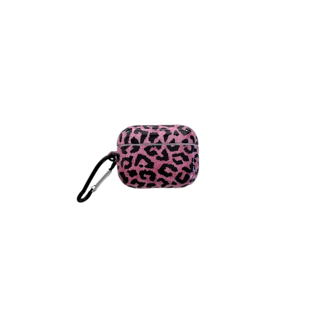 For AirPods 4 Case with Keychain Cute Pink Leopard Pattern Design Wireless Earphone Soft Protective Cover For AirPods 1 2 3 Pro2