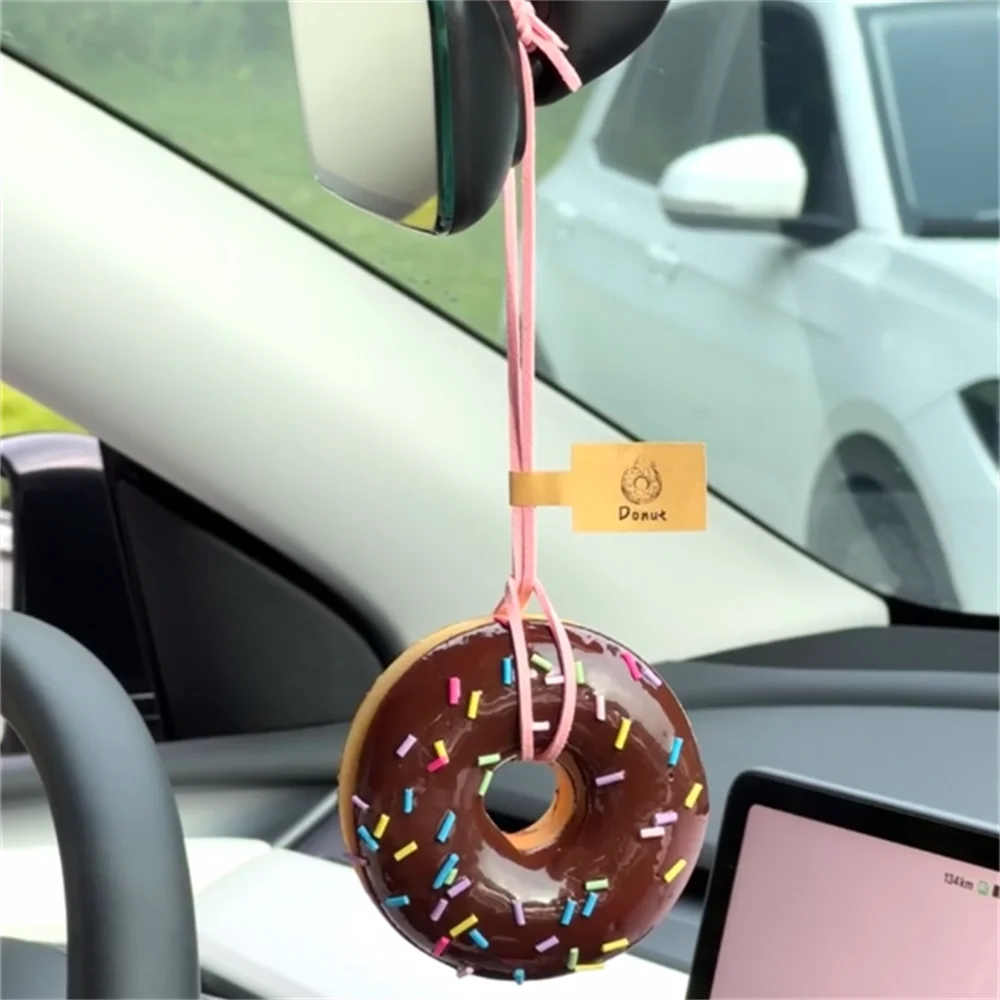 Simulated Baked Food Pendant Souvenir Gift Box Car Hanging Display Props Realistic Rearview Mirror Decora Bagel Fake Egg Tart